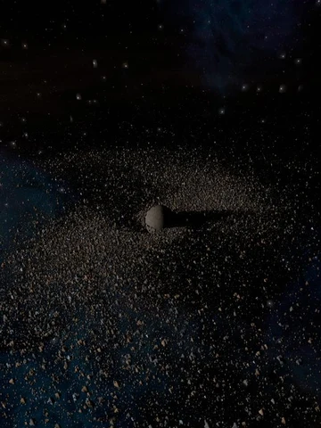 The Earth forming from a disk of rocks