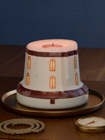 Lighthouse-shaped candle