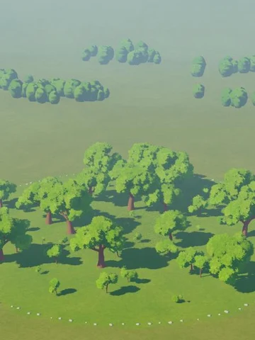 Trees growing on a meadow